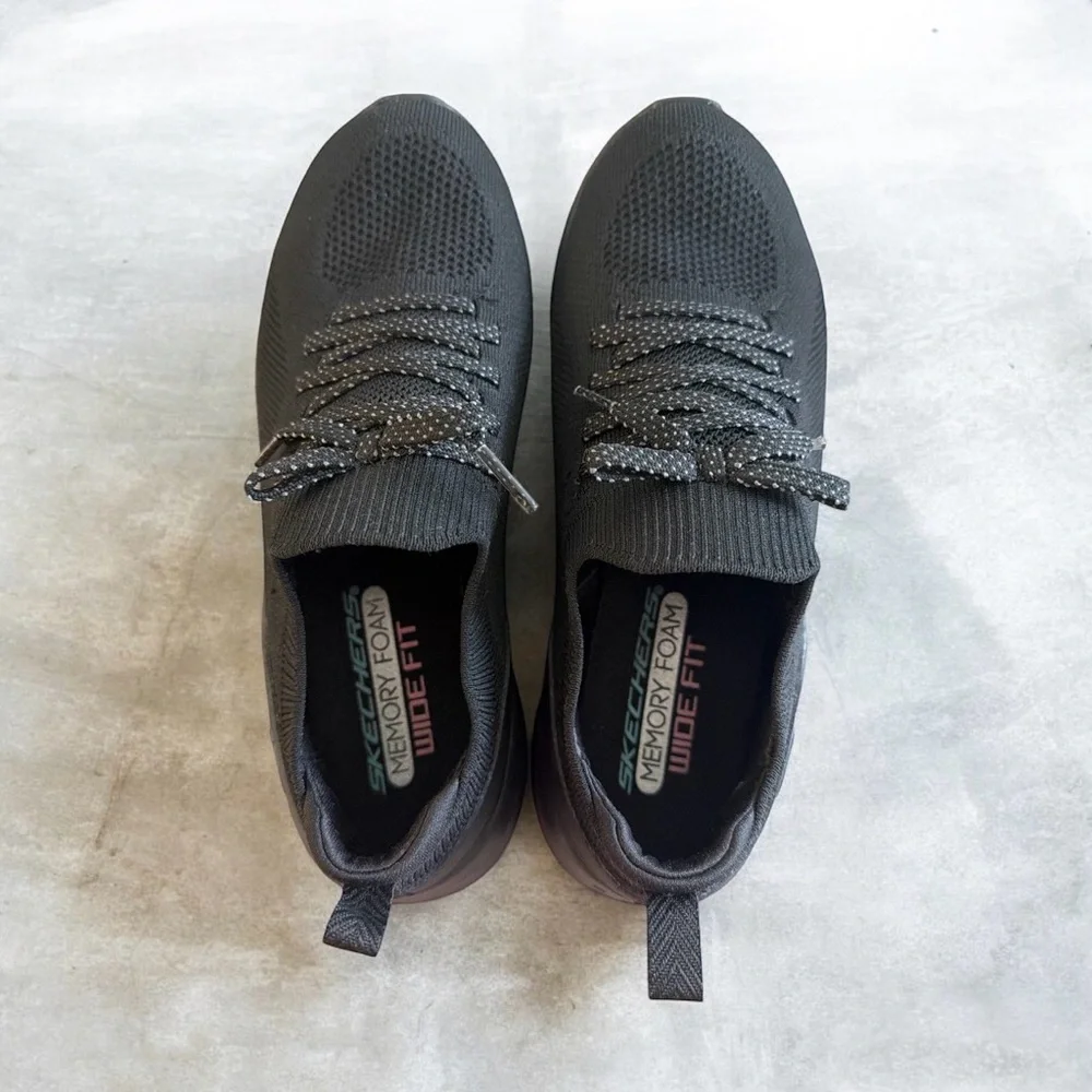 Skechers Black Sneakers – Memory Foam | Wide Fit - Picture 4 of 5